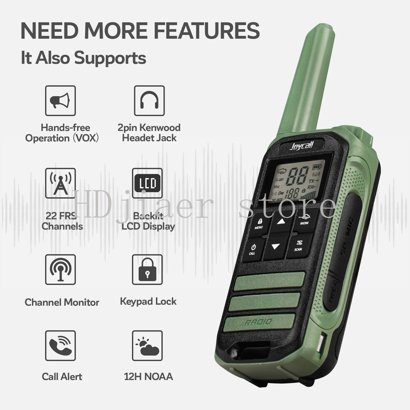 

JF-22A handheld intercom PMR/FRS frequency wireless intercom
