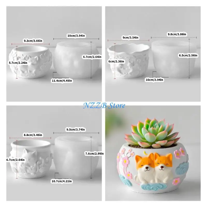 T21F الحيوانات الأليفة شكل حيوان سيليكون قوالب الحرفية أداة يدوية قابلة لإعادة الاستخدام مناسبة للراتنج