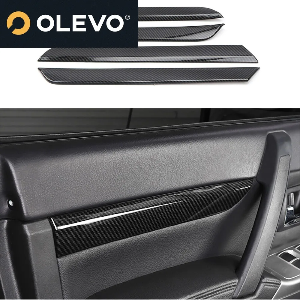 

Подходит для Mitsubishi Pajero V93/V97 2007-2020, внутренняя модификация, автозапчасти, 4 шт., цветная внутренняя накладка на дверь из углеродного волокна