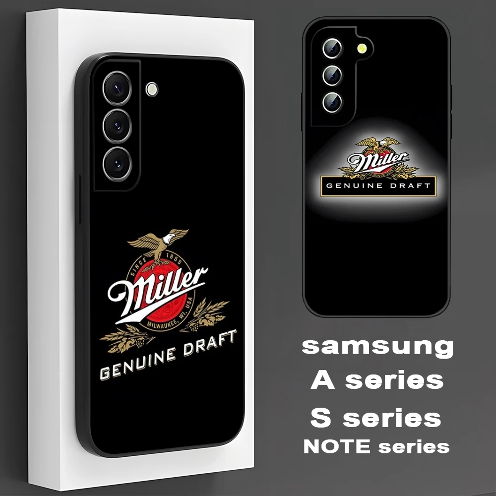 COOL Hop Miller Beer Logo Phone Case For Samsung S 25 24 23 22 21 20 Thought Plus Ultra A 16 24 34 54 53 Luxury Black Shell Cove