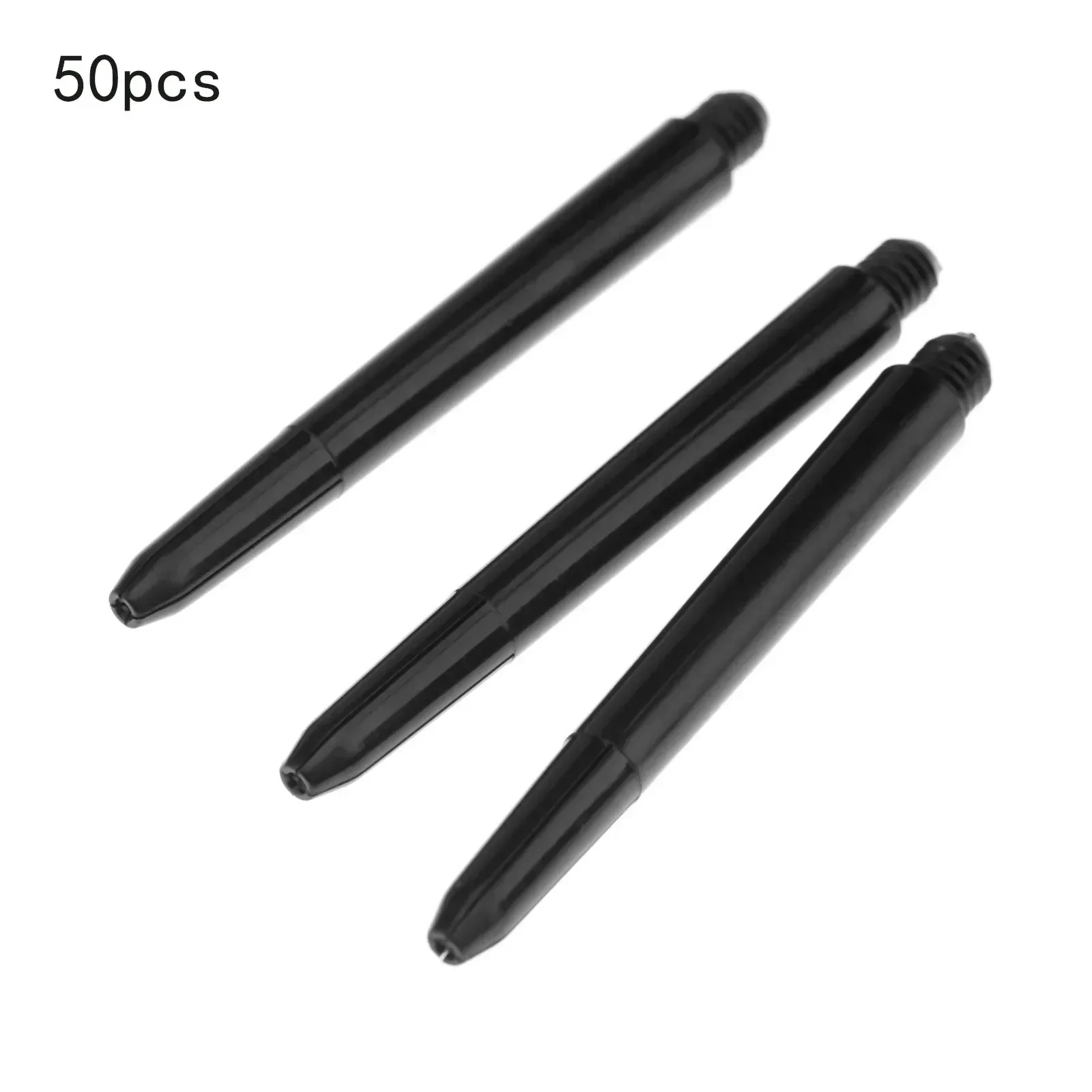 Black 50Pcs/lot Nylon Dart Shafts 2BA 48mm Screw Thread Plastic Darts Rod Stems Darts Accessories For Standard 2BA Screw Thread