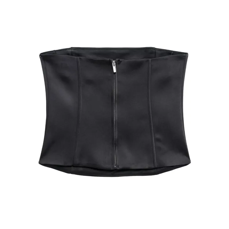 TRAF Jewelry Accessories Short Tank Top With Strapless for Women Autumn Sexy Slim Backless Woman Waistcoat Female Tank Top