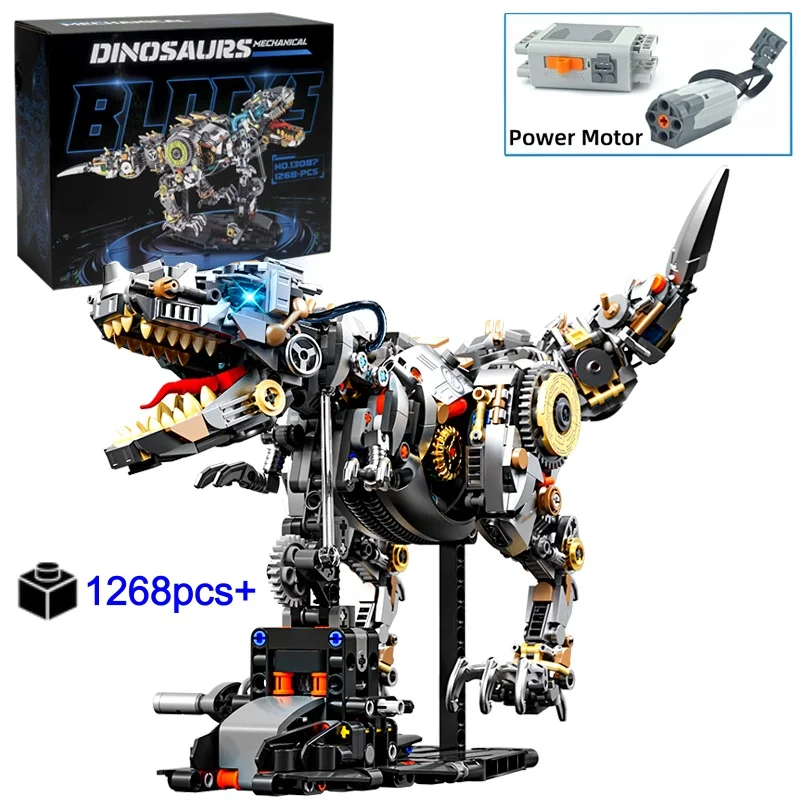 

1268PCS DIY Creative Mechanical Dinosaur Building Blocks Brick Tyrannosaurus Rex Animal Model Assembly Toy Christmas gift