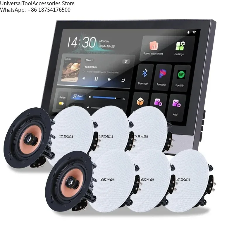 Home Background Music System Two Zones Playback Home Theater System    zigbee Google Play 8-channel speakers