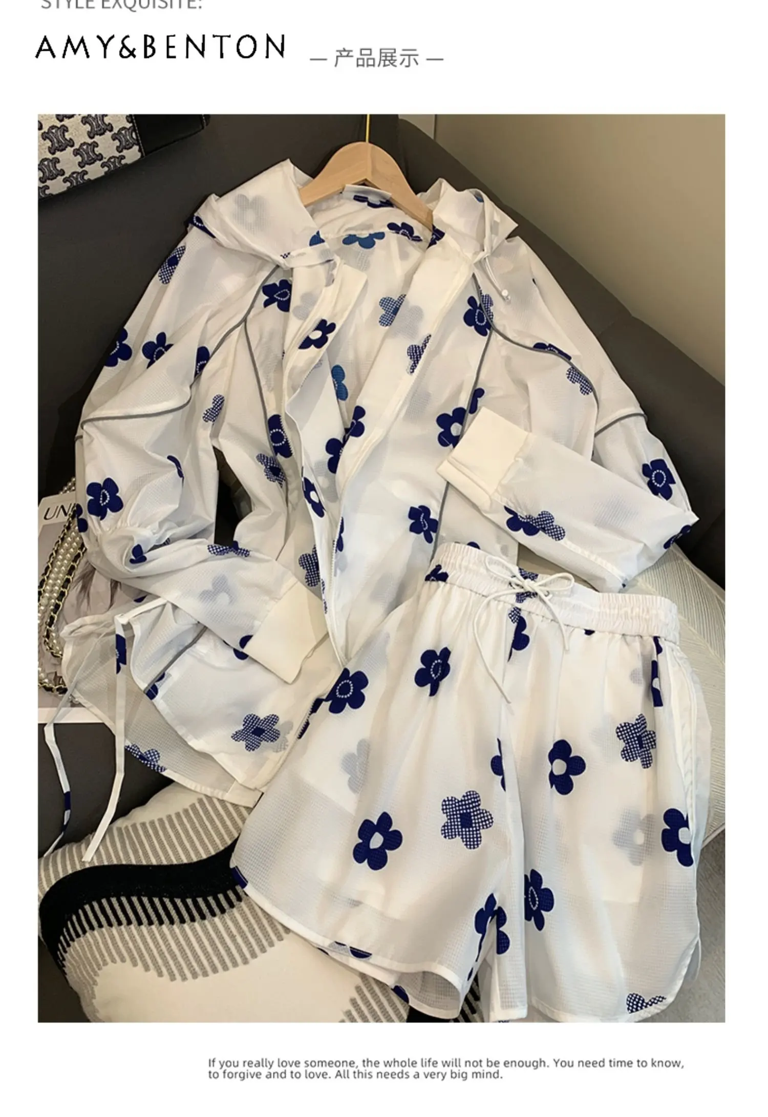 

Casual Coats and Shorts Suit Women's Summer New Temperament Chiffon Fashion Two-Piece Suit Ladies New Fashion Shorts Sets