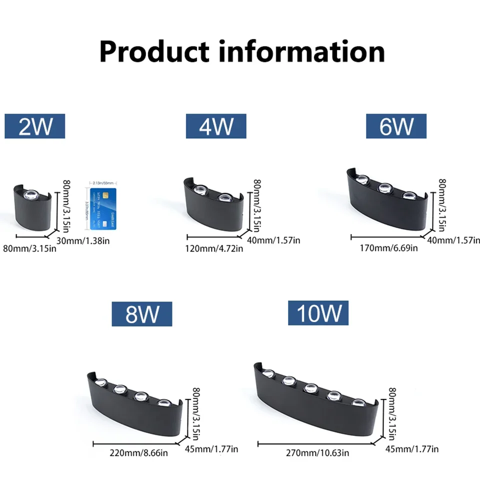 وحدة إضاءة LED جداريّة مصباح مقاوم للماء IP66 داخلي مصابيح خارجية مصابيح حديقة لغرفة المعيشة المدخل ديكور غرفة نوم Luces led الفقرة سكن