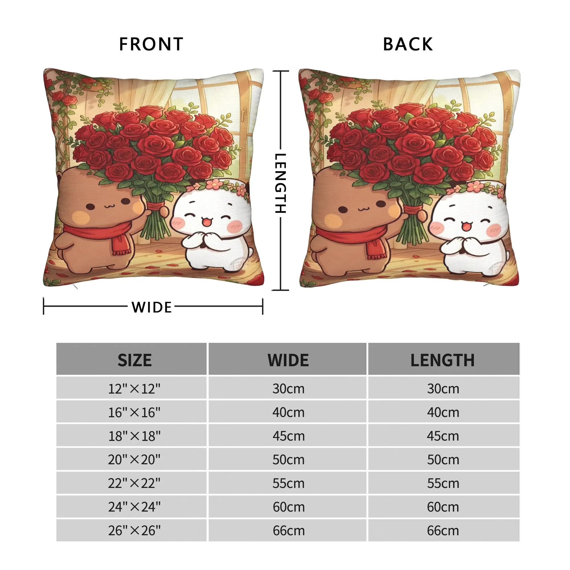 Panda Bear Bubu Dudu Pillow Case  Soft Pillow Cover Kawaii Cushion Cover For Living Room Chair