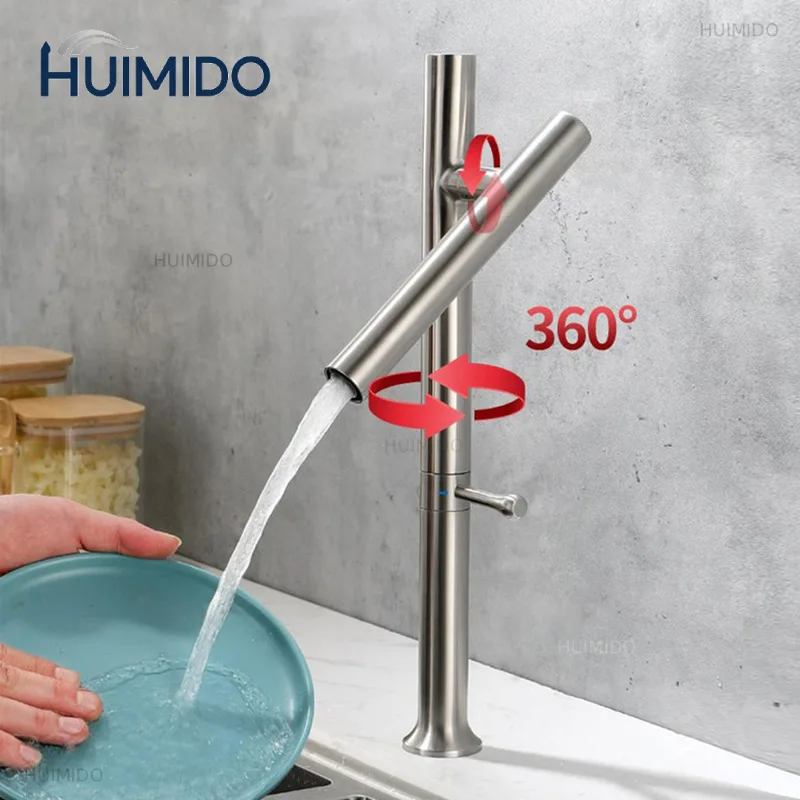 304 Stainless Steel Kitchen Faucets Hot Cold Dual-use for Washing Basin Sink Ceramic Valve Core Removable Head Faucet Tap Cook