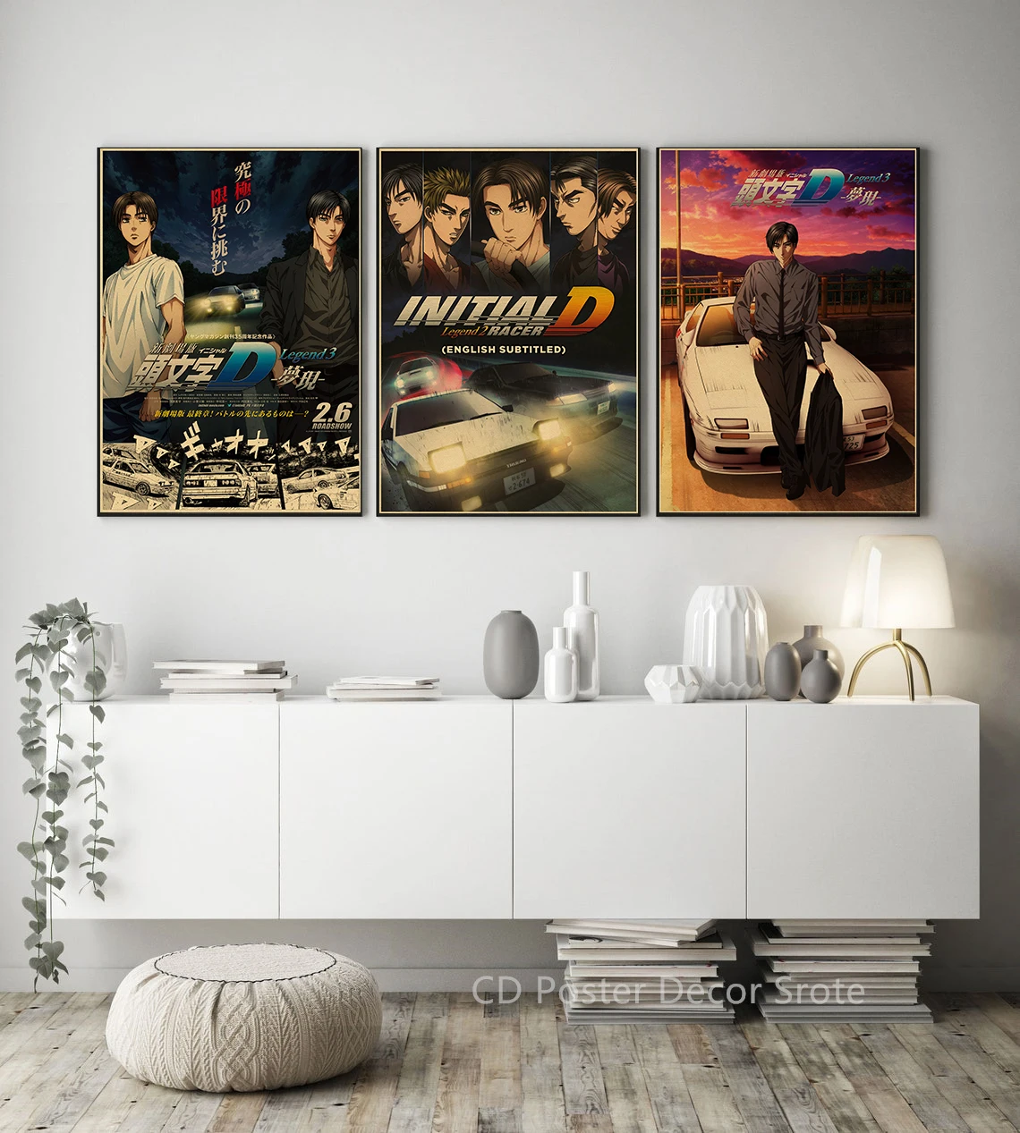 頭文字 D アニメポスター日本マンガクラフト紙ポスター DIY