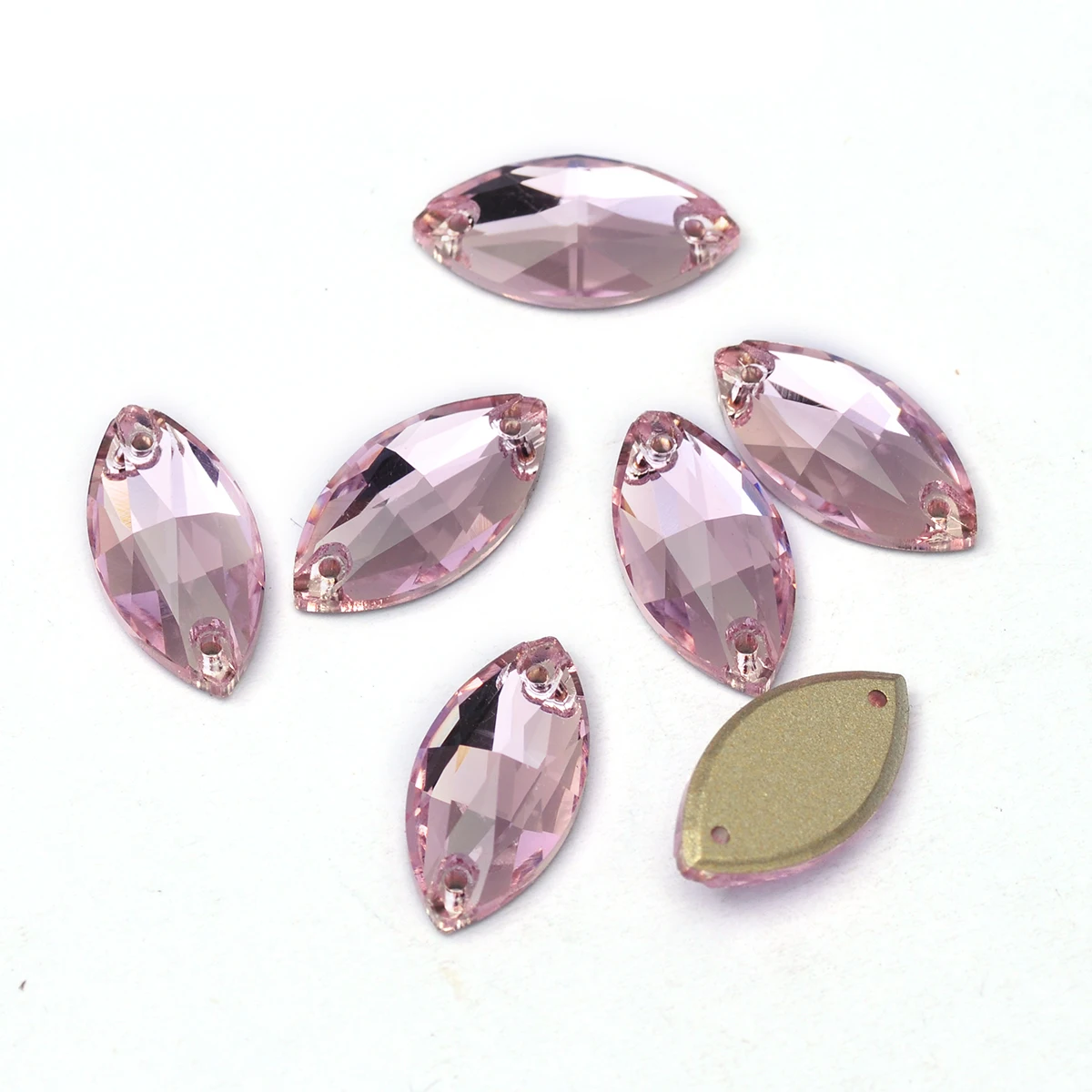 Light Rose K9 Glass Sew on Strass Rhinestones DIY Sewn Glass Flatback Crystals For Garment Handiwork Sewing Wedding Dress