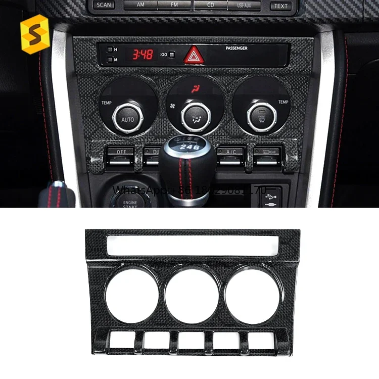 Carbon Real Carbon Fiber Car Accsori Honeycomb Pattern Auto Air Conditioning Control Panel For Subaru BRZ