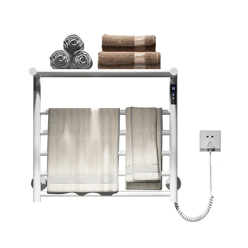 Concealed electric towel rack, drying rack, storage rack, stainless steel carbon fiber automatic heating towel rod,