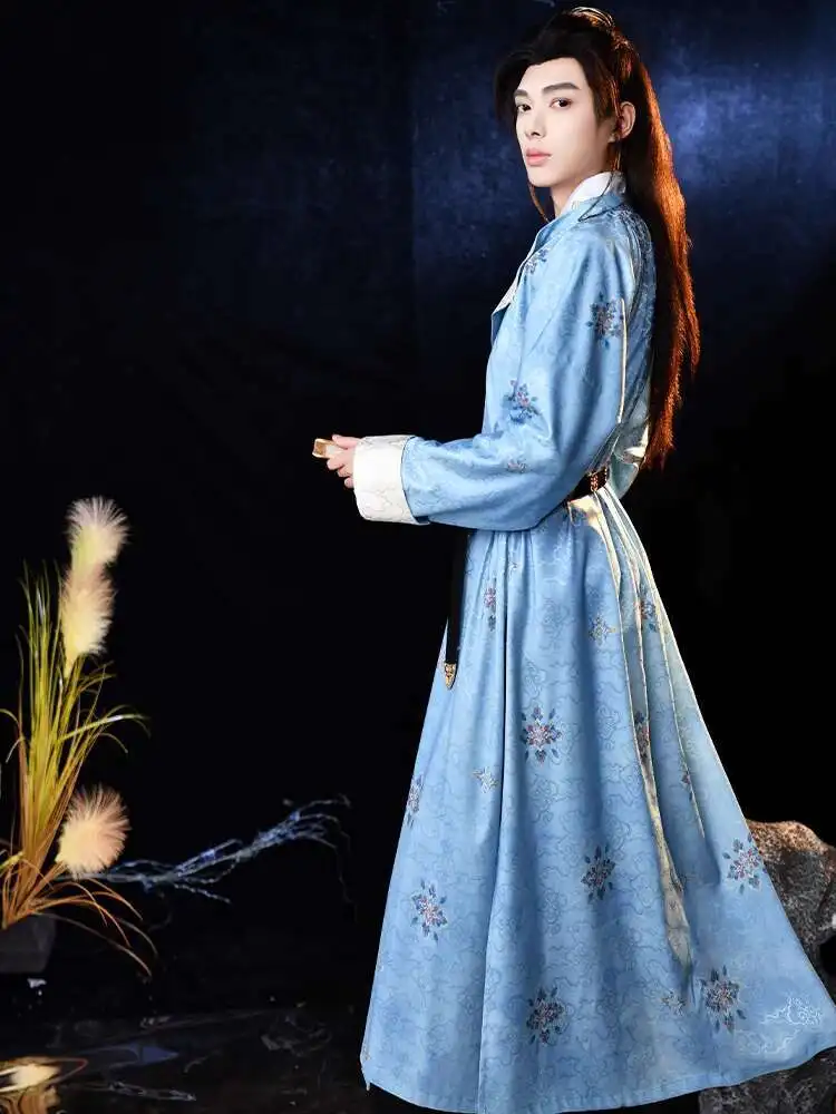 คลาสสิก Tang สไตล์รอบคอ Robe โบราณสไตล์เสื้อผ้าใหม่ Hanfu สไตล์ PARTY COSPLAY เครื่องแต่งกายสําหรับ Man