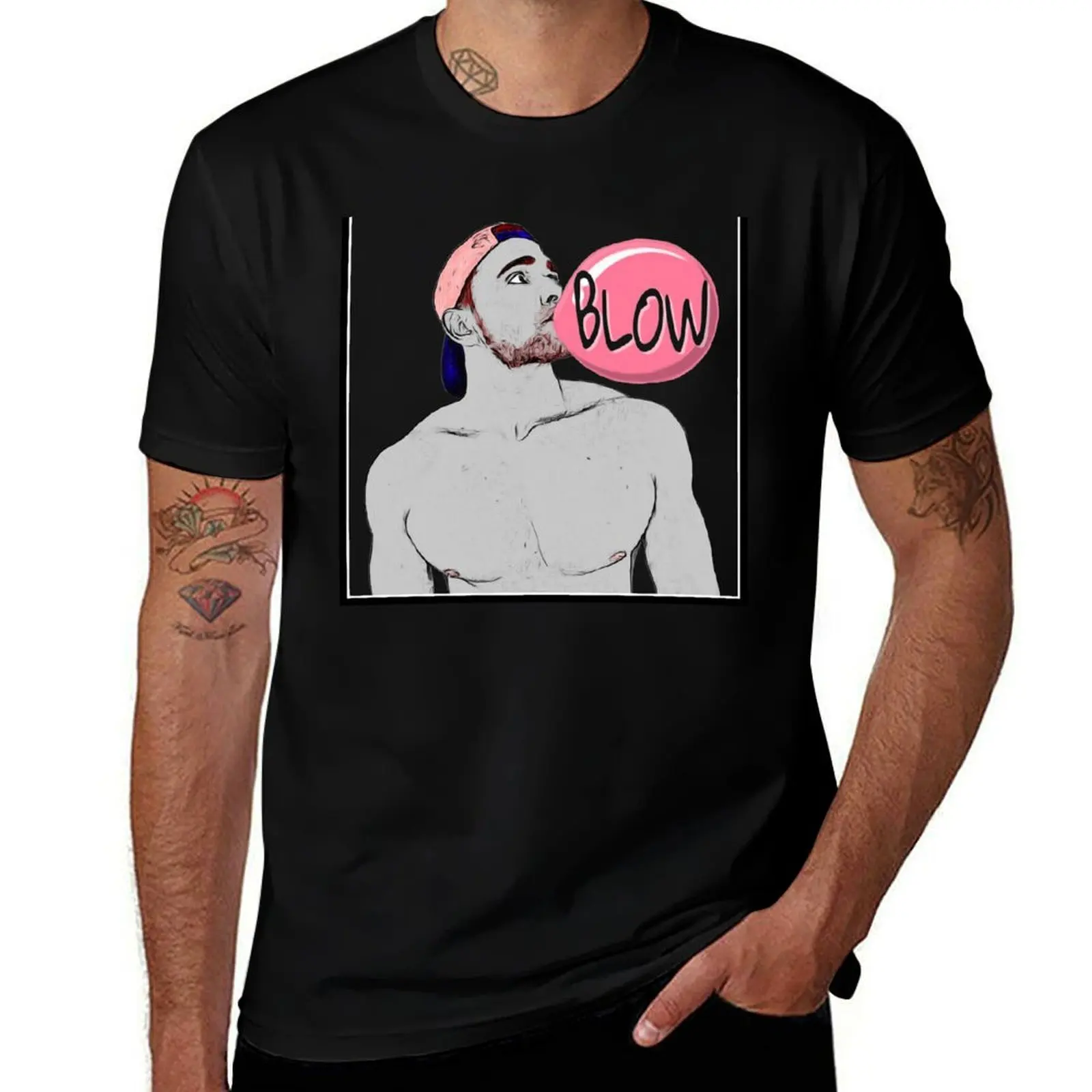 Blow (Art) T-Shirt Fashion Casual Short Sleeve Top T-Shirt