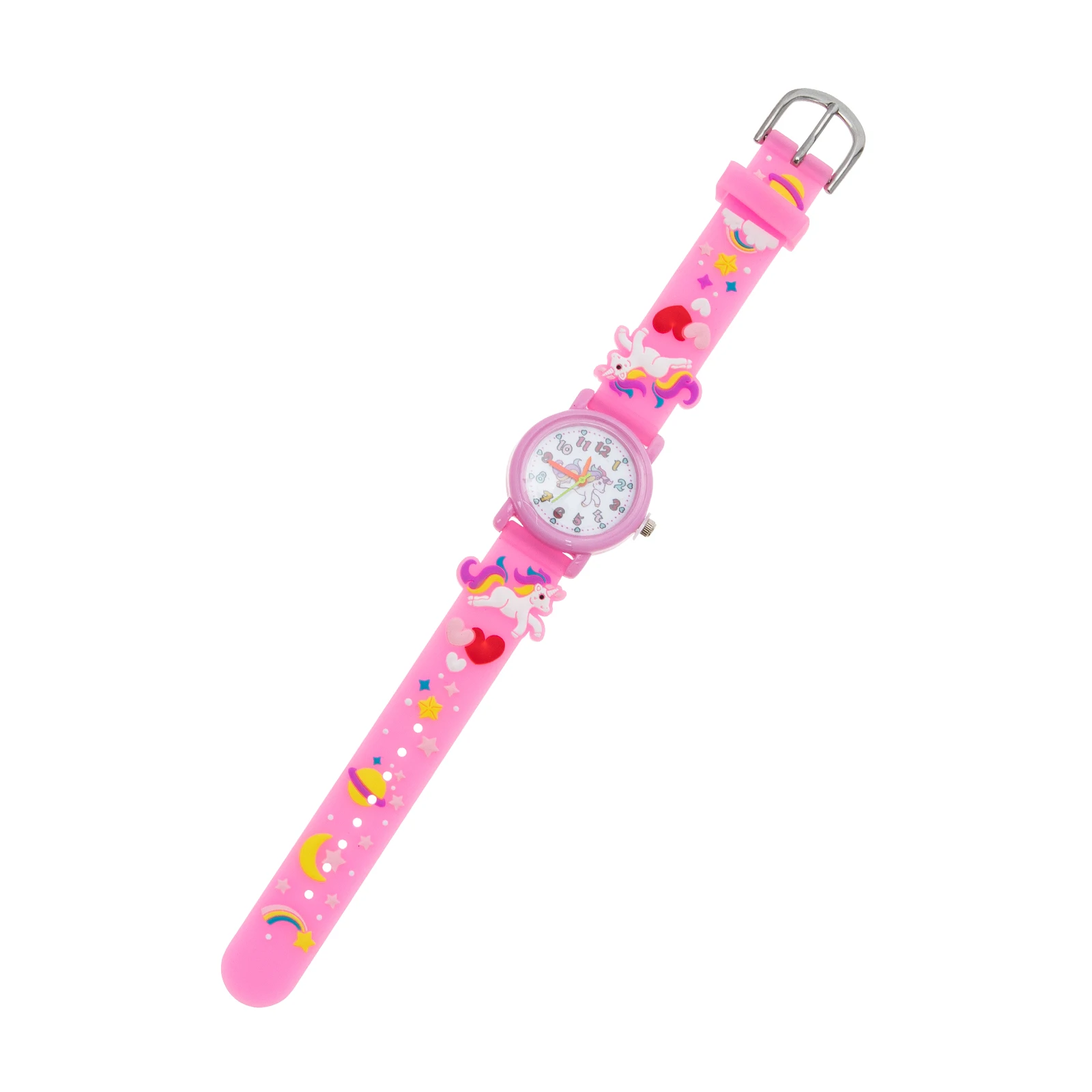 Quartz Watch 3D Cartoon Design Waterproof Wristwatch Adjustable Light Weight Unicorn Pattern Gift For