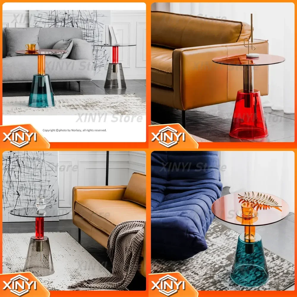 for Nordic light luxury glass coffee table for tempered glass designer creative living room sofa coffee table modern corner