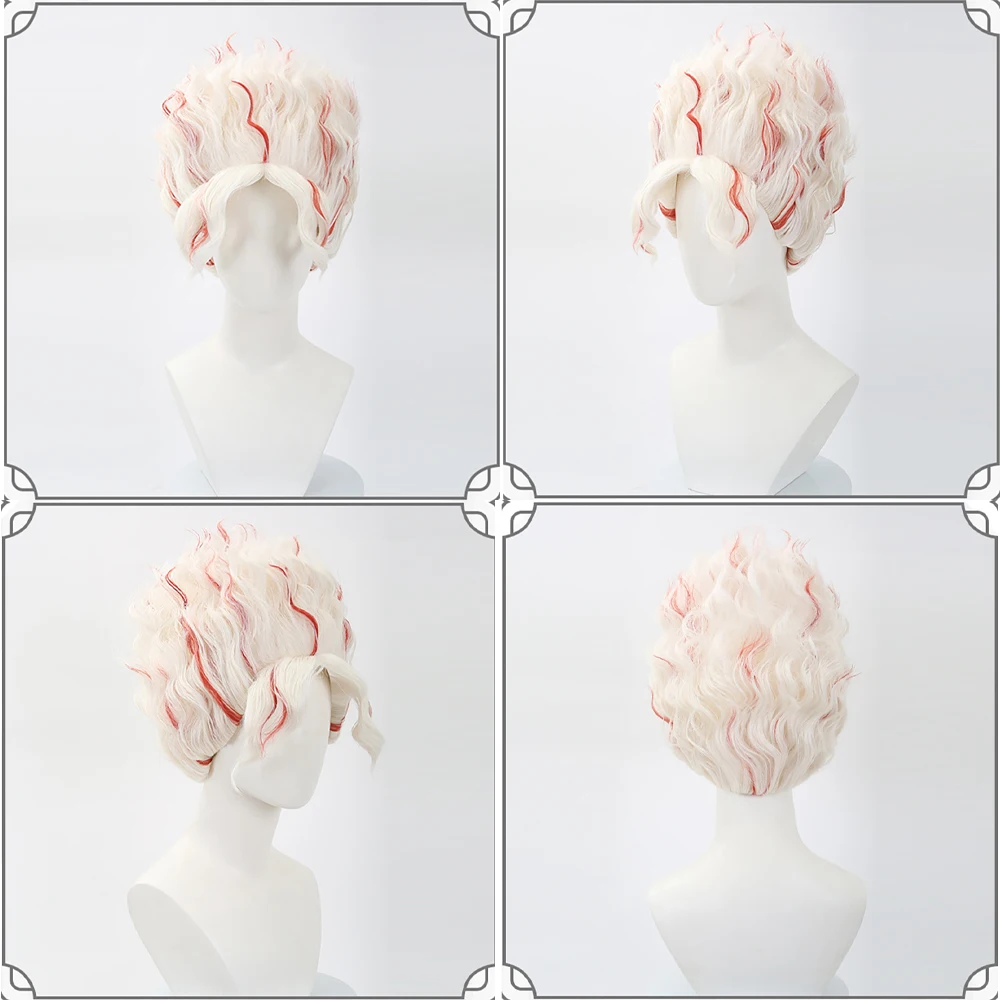 أنيمي دادا دادا Okarun غامض كون تأثيري الشعر الاصطناعية 12 بوصة الأحمر والأبيض تسليط الضوء على شعر مستعار للحفلات الهالوين مقاومة للحرارة