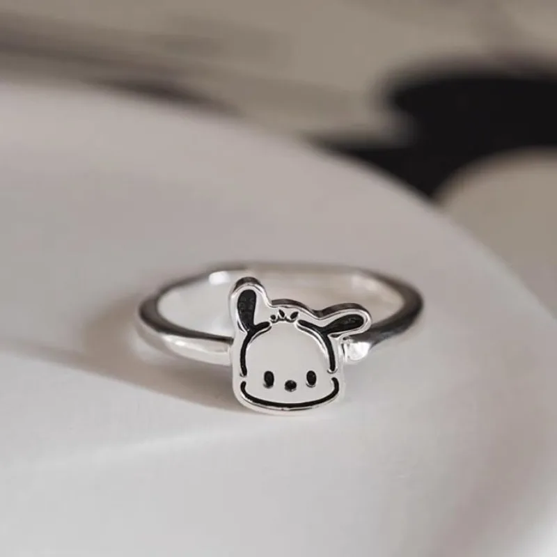 Cute Pochacoo Adjustable Ring Female Student Sweet Best Friend Gift Cartoon Anime Sanrio Ring Holiday Gift