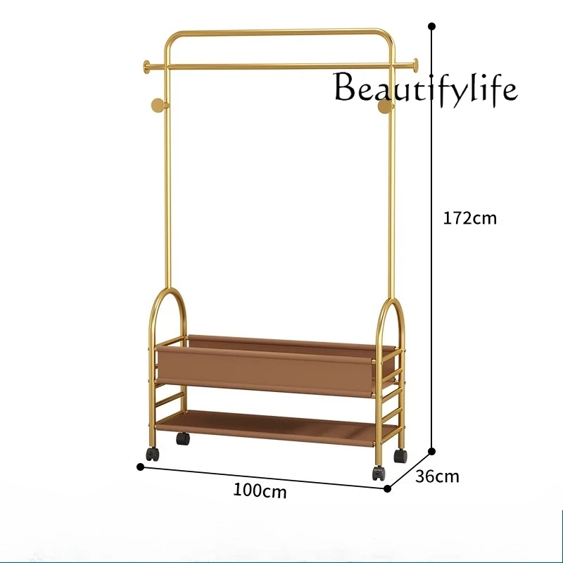 

Italian light luxury coat rack bedroom movable floor simple storage designer fashion