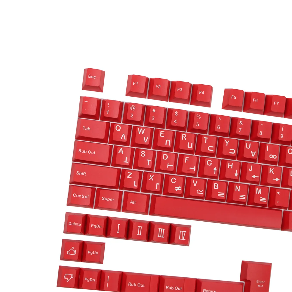 Imagem -02 - Diy Teclado Keycap Gmk Carmesim Cadete 142 Teclas Vermelho Conjuntos Completos Cereja Perfil Iso Entrar 2.25u 2.75u 3u Barra de Espaço para mx Interruptor