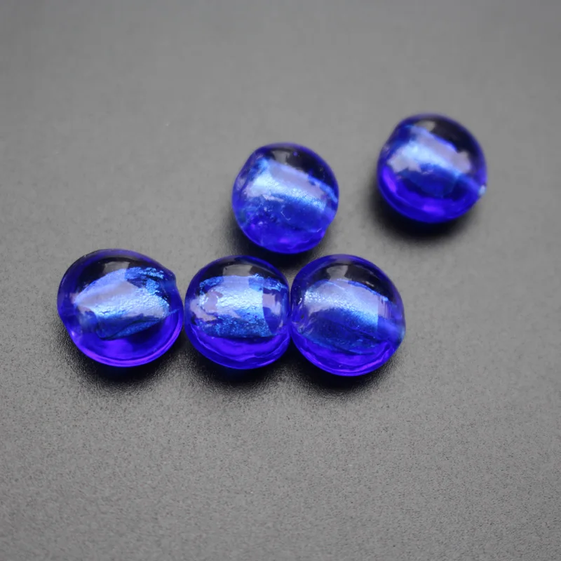 10Pieces /lot 12mm Lampwork glass beads Round Flat Foiled Multi-Color for jewelry &DIY Craft