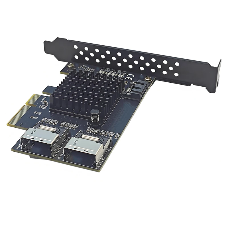 PCI Express 3.0 X4 to 9Port SATA3.0 Convert Card Riser PCIE SATA Card RTL9101 Chip PCI-E to 2Port SFF-8087 + SATA Expansion Card