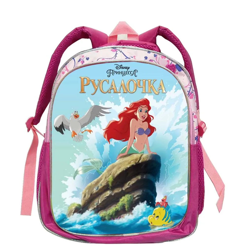 Mochila pequeña de La Sirenita para niños, morral infantil de princesa de dibujos animados para guardería, mochilas escolares de dibujos animados