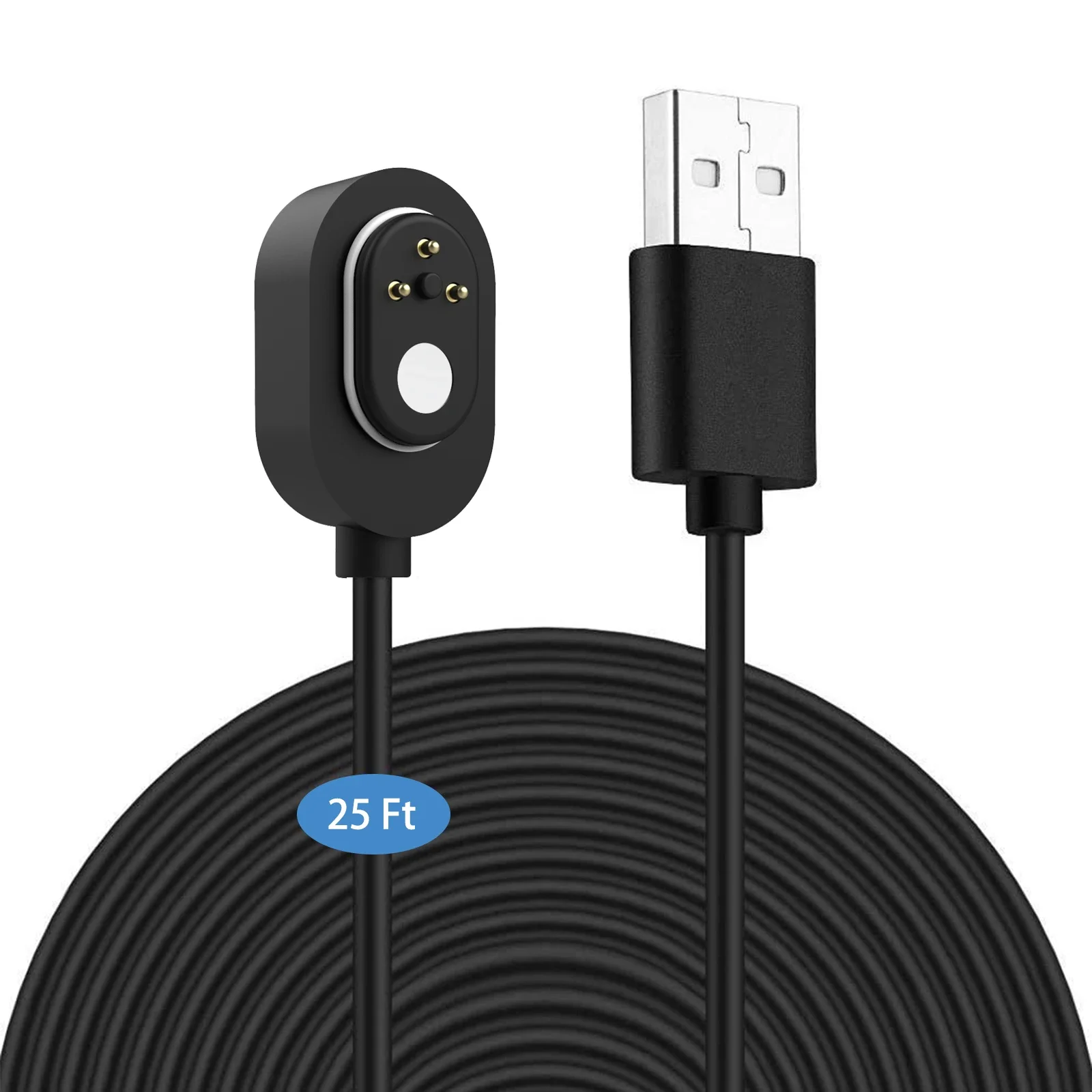 25ft/7.6m Weatherproof Outdoor Charging Cable for Arlo Ultra/Ultra 2/Pro 3/Pro 4/Go 2/PRO 5S（Black）