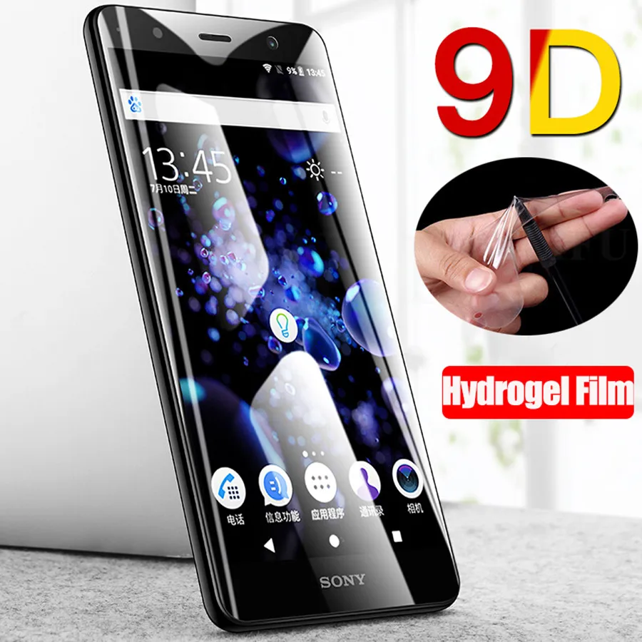 9D Hydrogel Film For Sony Xperia XA1 XA2 Ultra Z1 XZ2 XZ3 Compact 10 1 5 V IV III Soft Front Full Cover TPU Screen Protector