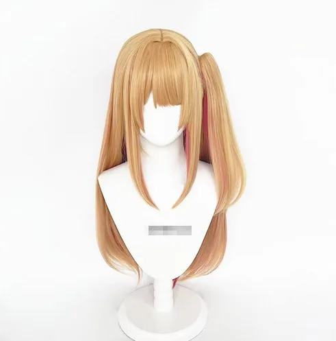 70cm Hoshino Rubii Cosplay Wig Oshi No Ko Straight Orange Gold Rose Pink Wig Cosplay Anime Wigs Heat Resistant Synthetic Wigs