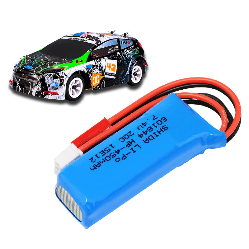 7.4V 450mAh Rechargeable Lipo Battery for WLtoys K969 K979 K989 K999 P929 P939 RC Car 7.4v Battery accessory