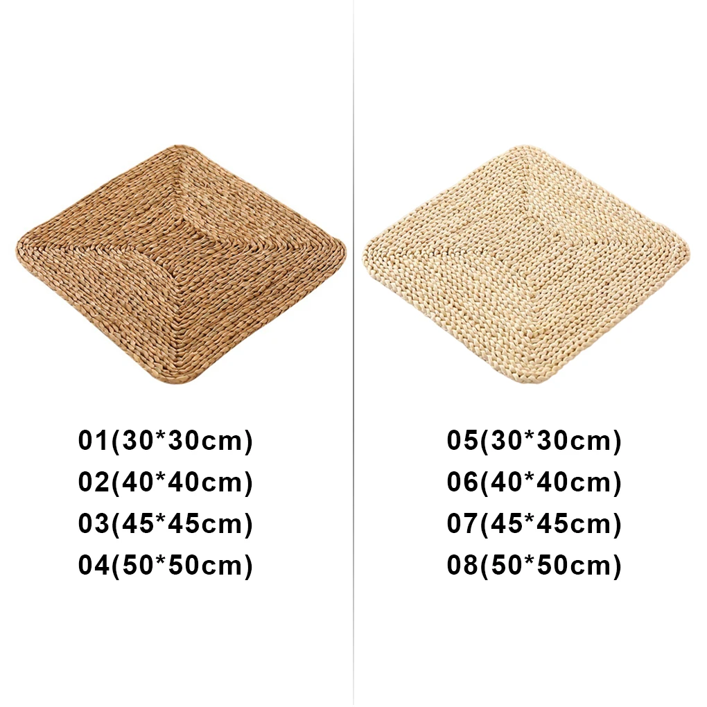 Hand Woven Cushion Straw Futon Tatami Pad Home Household Rattan Stool Cushions Japanese Style Mat for Meditation