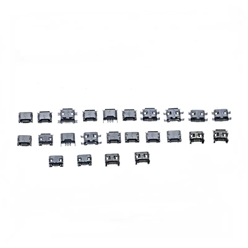 240Pcs 24 Models Micro USB Connector Socket Jack MP3/4/5 Moblie Phone And Mobile Power Ban Assorted Kit  SMD DIP Socket Set