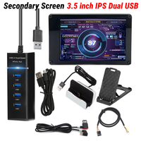 Dual USB Secondary Display 3.5 Inch IPS DIY Computer Temperature Monitoring CPU GPU RAM HDD Acrylic for Mini ITX Case AIDA64