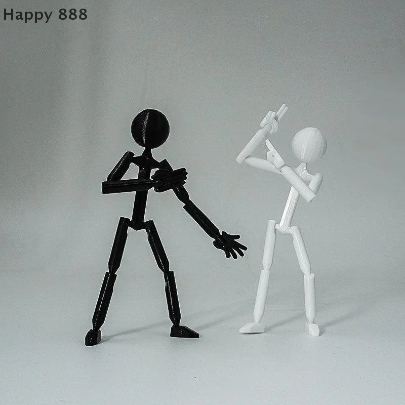 نموذج Stickman مطبوع ثلاثي الأبعاد متعدد المفاصل قابل للتعديل - شخصية عمل قابلة للوضع وعارضة أزياء مجمعة للتطبيقات الإبداعية