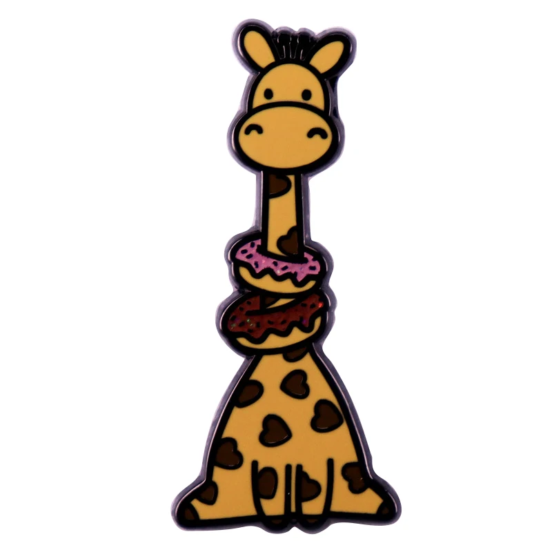 A3084 Cartoon giraffe Lapel Pins for Backpack Enamel Pins Brooches for Clothing Briefcase Badges Halloween Accessories Gifts