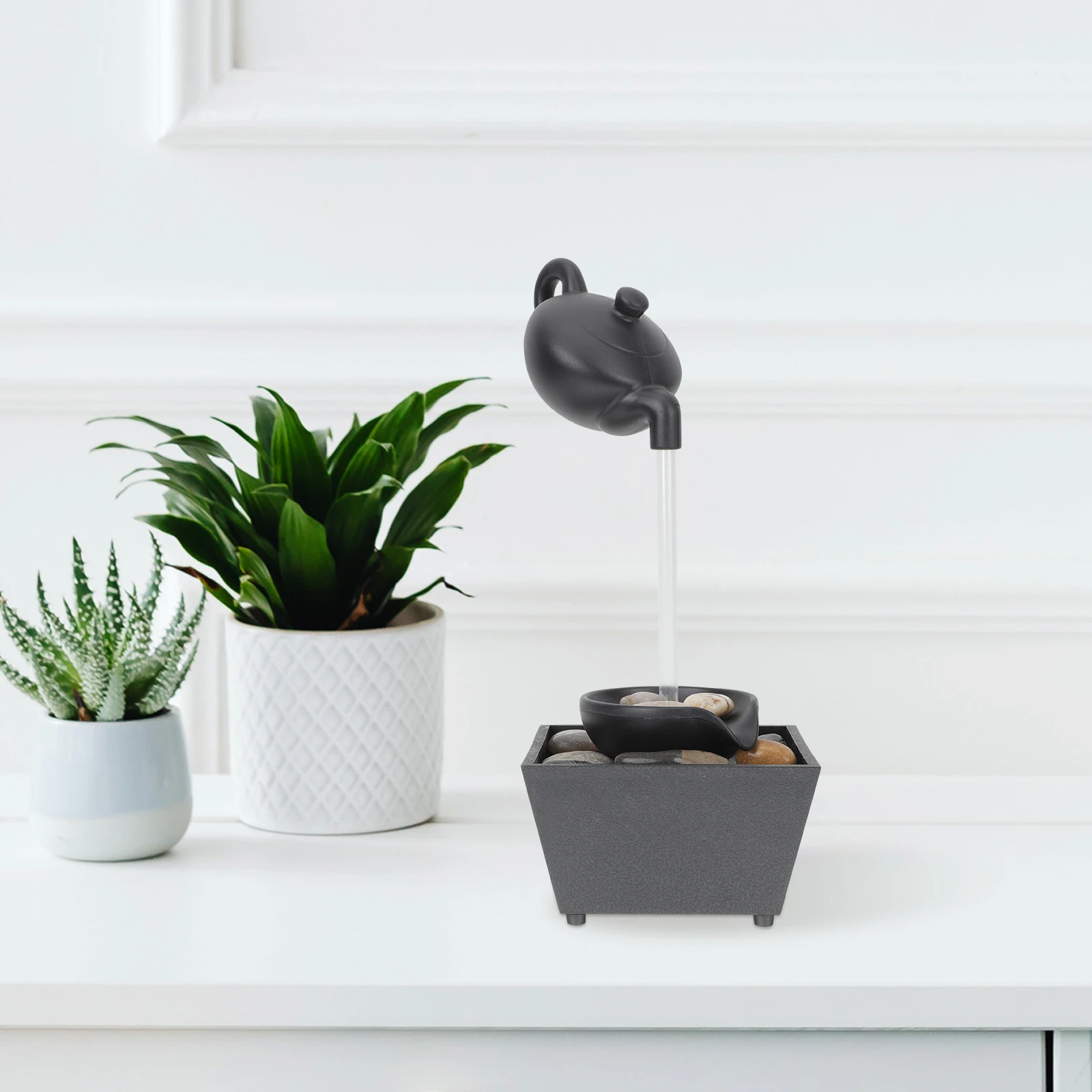 

1Set Waterfall Desktop Fountain Lightweight Construction Easy Use Fengshui Decor for Home Office Mall Running Water Adornment