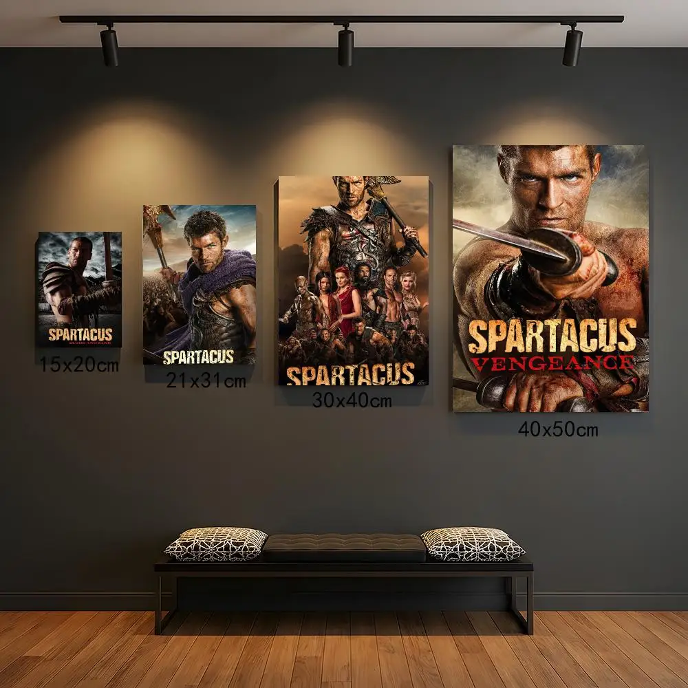 tv series S-Spartacus TV Series-S Poster Peel and Stick Wall Art for Cafe Office Bar and Home Decoration