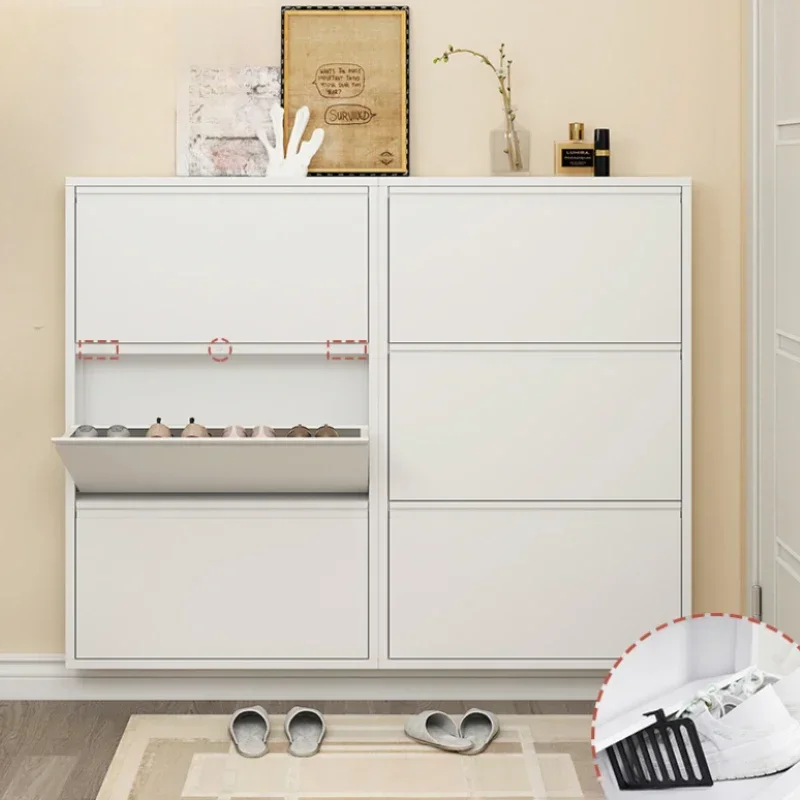 تصميم كبير خزانة خذاء بيضاء قوية جميلة فندق غرفة المعيشة رف الأحذية المنظم الفاخرة Schoenen Kast أثاث المنزل #2