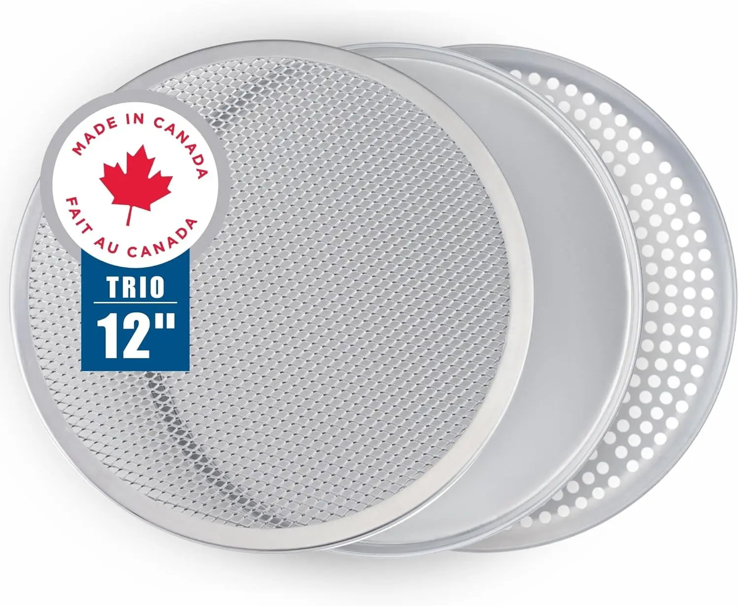 

Набор из 3-х форм для пиццы 12 дюймов – сетчатые, перфорированные и цельные формы для духовки, прочные, не ржавеют, долговечные.