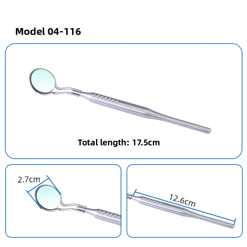 الثيران أجهزة Intl الفولاذ المقاوم للصدأ الأسنان عن طريق الفم مرآة رمش تمديد تبييض الأسنان تنظيف أداة مقبض مرآة #6