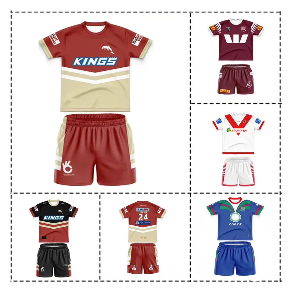 

Customization 2024 Dolphin Kids Kit Home / Heritage Rugby Jersey Size: 16-26 （Print Custom Name Number）