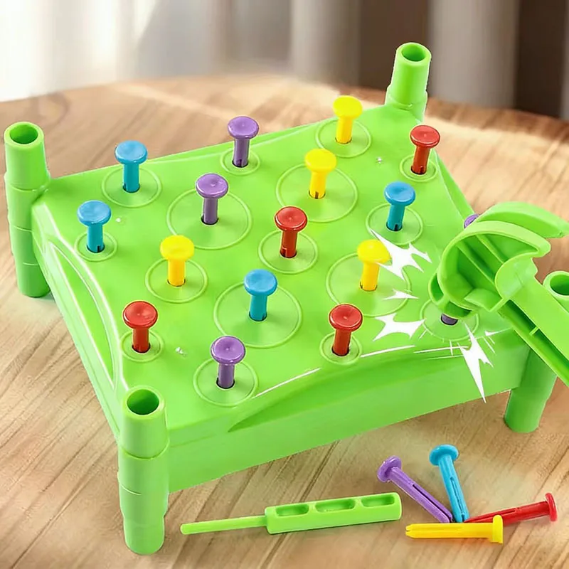 

Kids Nails Wooden Hammer Toy Children Fine Motor Training Sensory Game Color Cognition Set Educational Toy For Autistic Kids