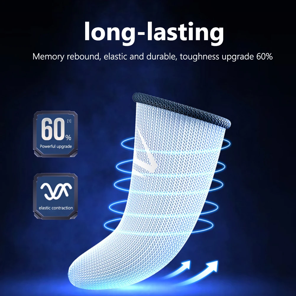 1/2คู่โทรศัพท์มือถือ Gaming เหงื่อนิ้วมือปลายนิ้วถุงมือเกม Non-Slip หน้าจอสัมผัส thumb ปลายนิ้วแขน