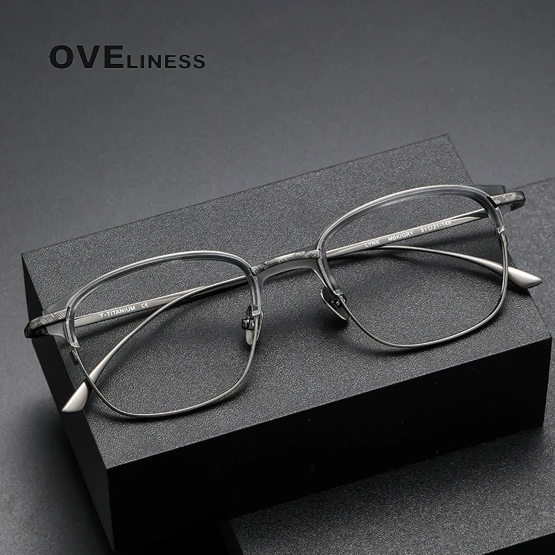 

Brand Design pure Titanium Glasses Frame Men Women 2023 New Retro Square Prescription Eyeglasses frames Myopia Optical Eyewear