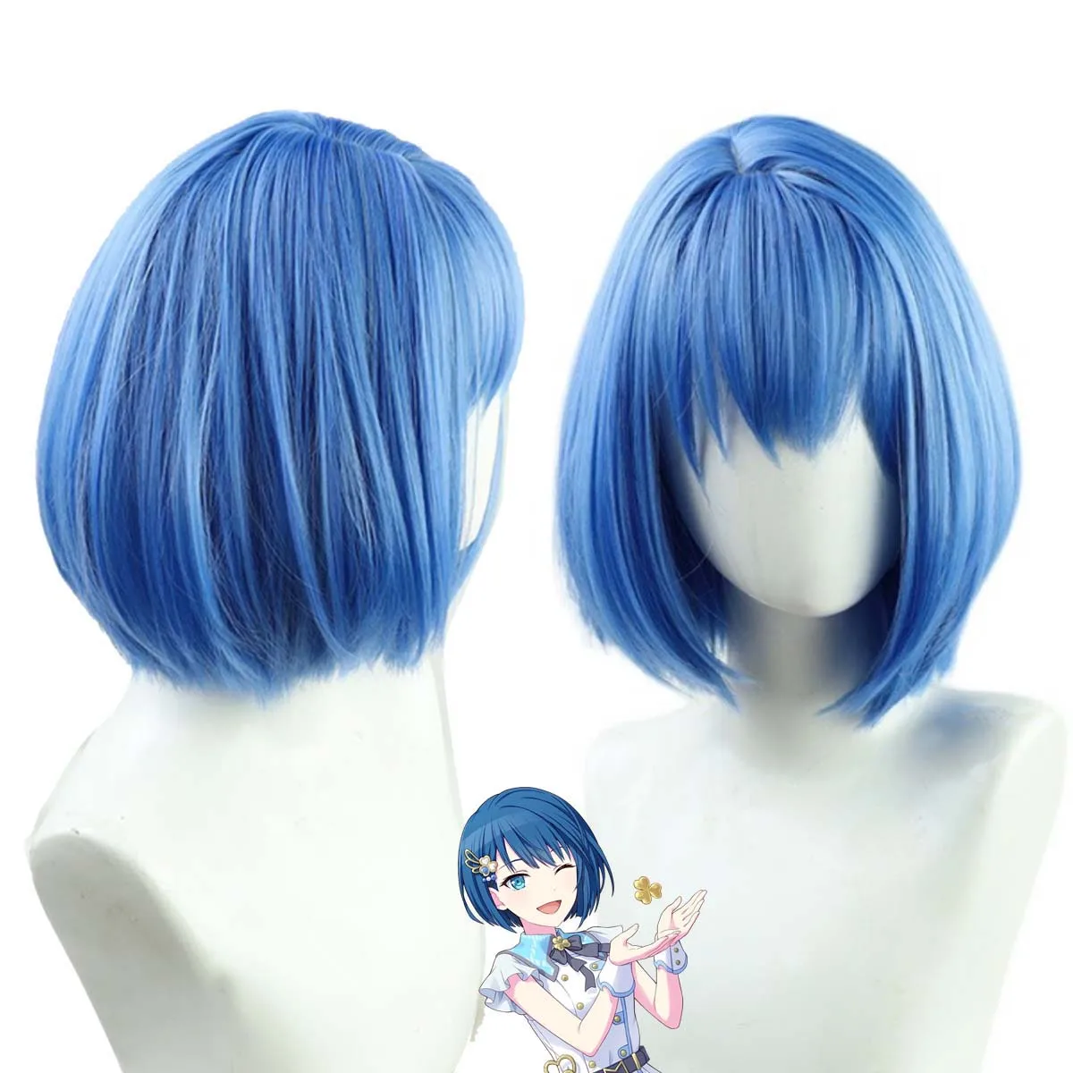 

Аниме-парик Project Sekai Colorful Stage: Киритани Харука, синий короткий парик-каре из термостойкого синтетического волокна