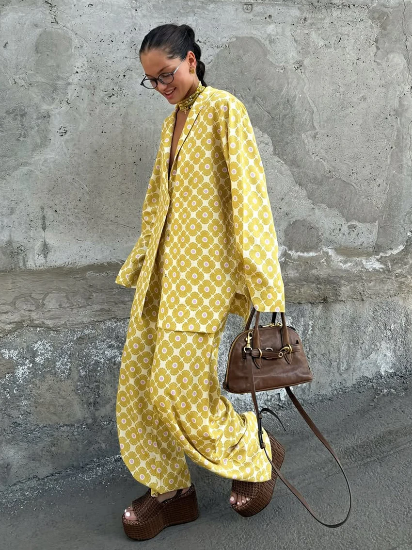 Marthaqiqi Autumn Ladies Nightgown 2 Piece Suit Turn-Down Collar Pajamas Long Sleeve Nightwear Pants Casual Female Sleepwear Set