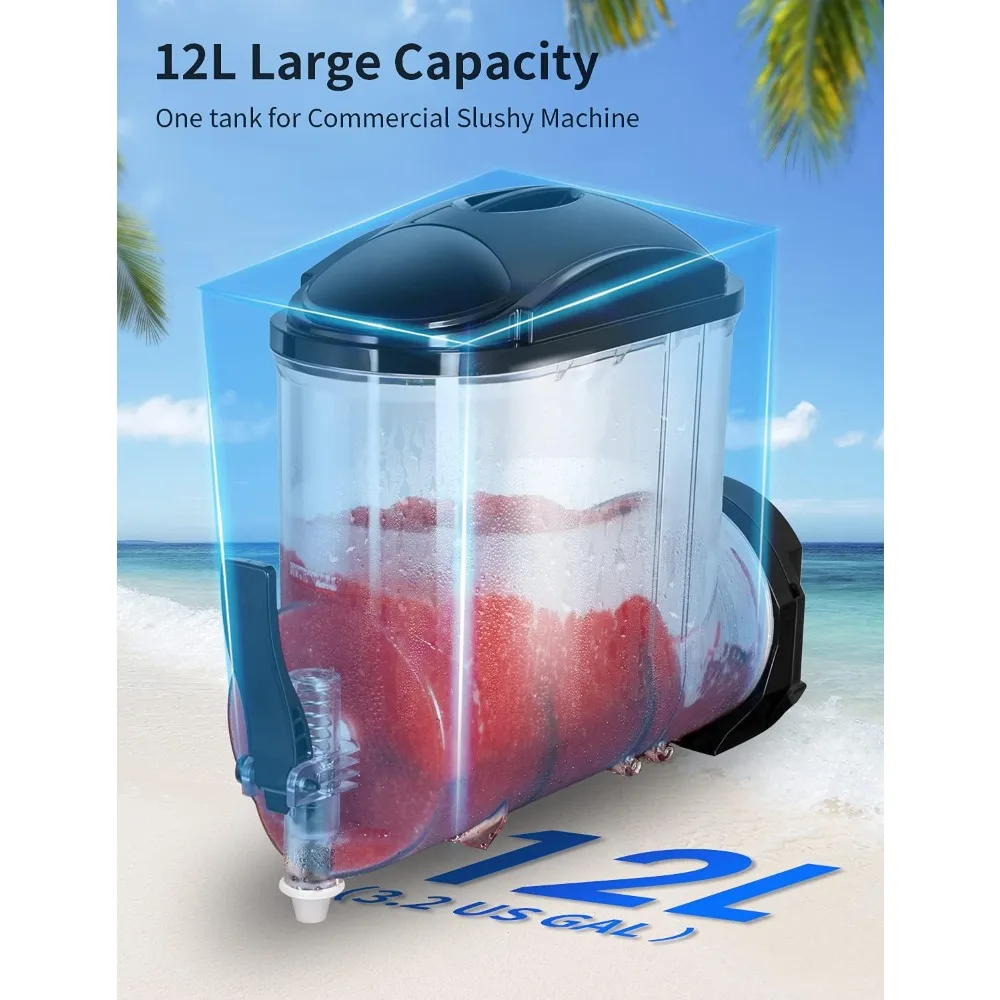 Commercial Slushy Machine 12L Single-Bowl Slush Frozen Drink Machine 600W Stainless Steel Margarita