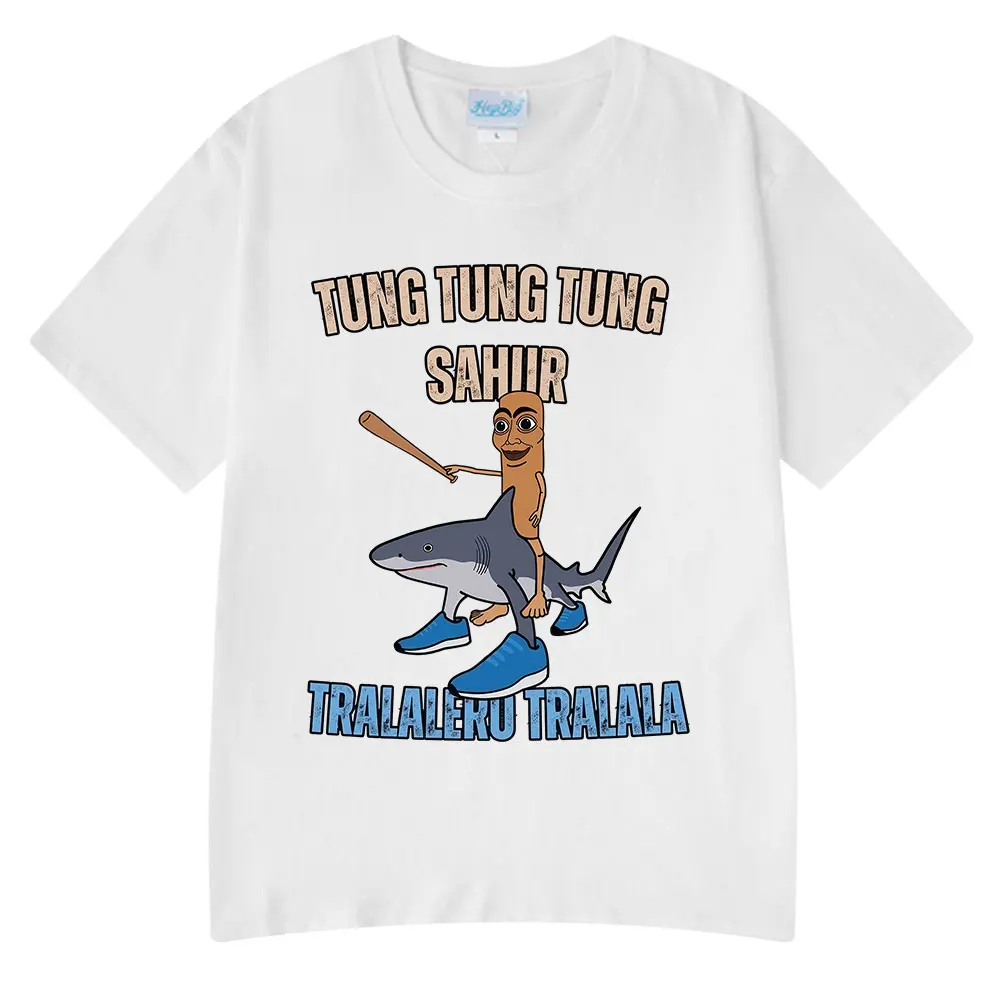 

2025 Italian Brainrot Tralalero Tralala Tung Tung Tung Sahur Funny Meme T-shirt Men Women Fashion T Shirts Cotton T-shirts