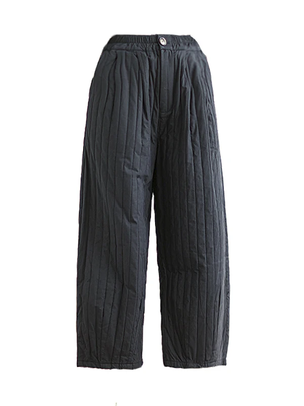 Women's Outerwear Silk Cotton Wide Leg Pants Casual Commute Faion Loose Slimming Winter New Sle Thiened No Brand